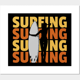 Surfing Silhouette Posters and Art